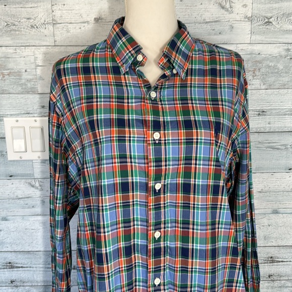 POLO RALPH LAUREN MEN’S PLAID LONG SHAVE BUTTON DOWN SHIRT SLIM FIT - Picture 3 of 8